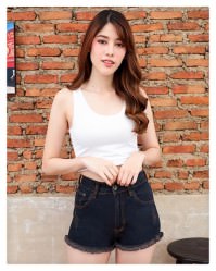 ยีนส์ขาสั้นเอวสูง-J0724